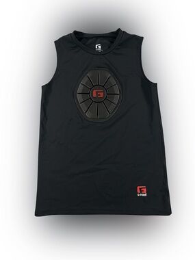 Kid’s Youth Black Sleeveless Sports Protective Tee Size L